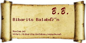 Bibarits Balabán névjegykártya